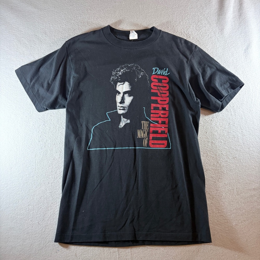 Vintage David Copperfield The Magic Of T-Shirt Mens Large Black Ched Anvil USA